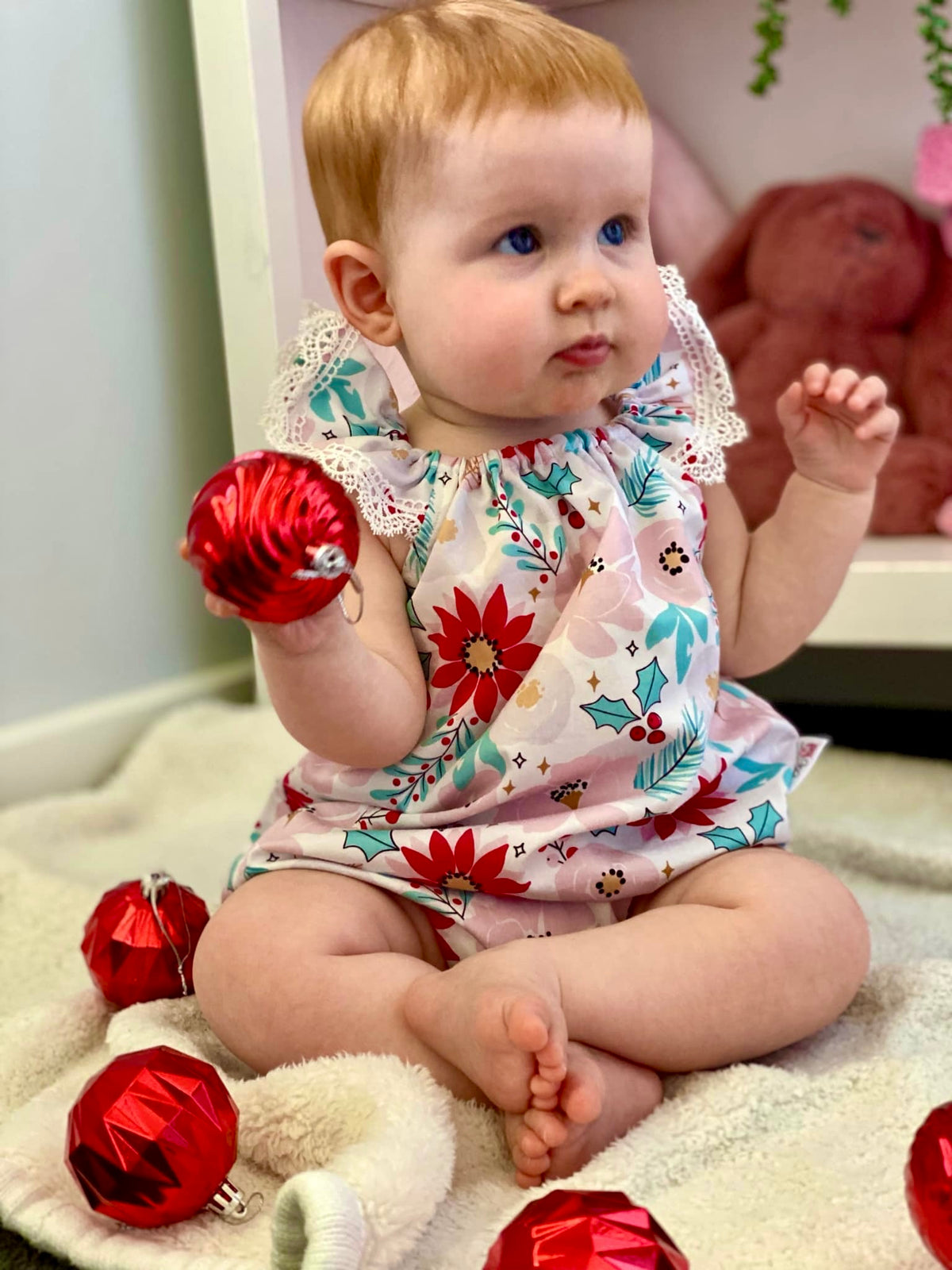 Christmas floral playsuit