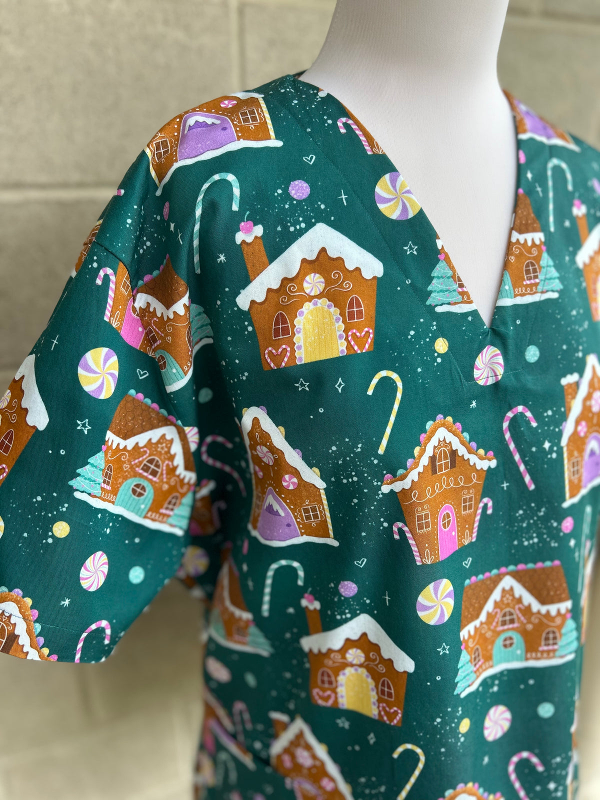 Gingerbread Houses Scrub Top (Pre-order)