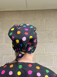 Polka pretty Scrub Cap (for long hair)