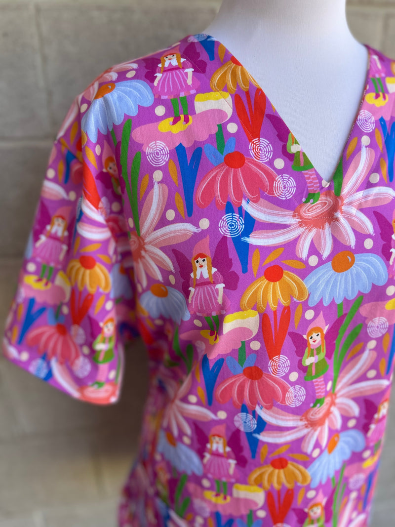 Elven Grove Mauve Scrub Top (Pre-order)
