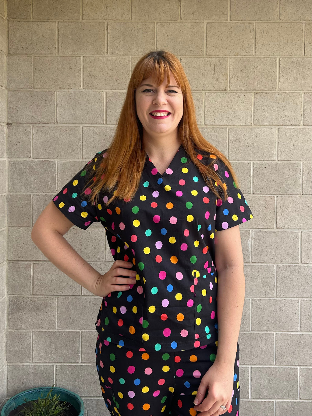 Polka Pretty Scrub top – Colourful Polka Dot Scrubs Australia – HettiSmith