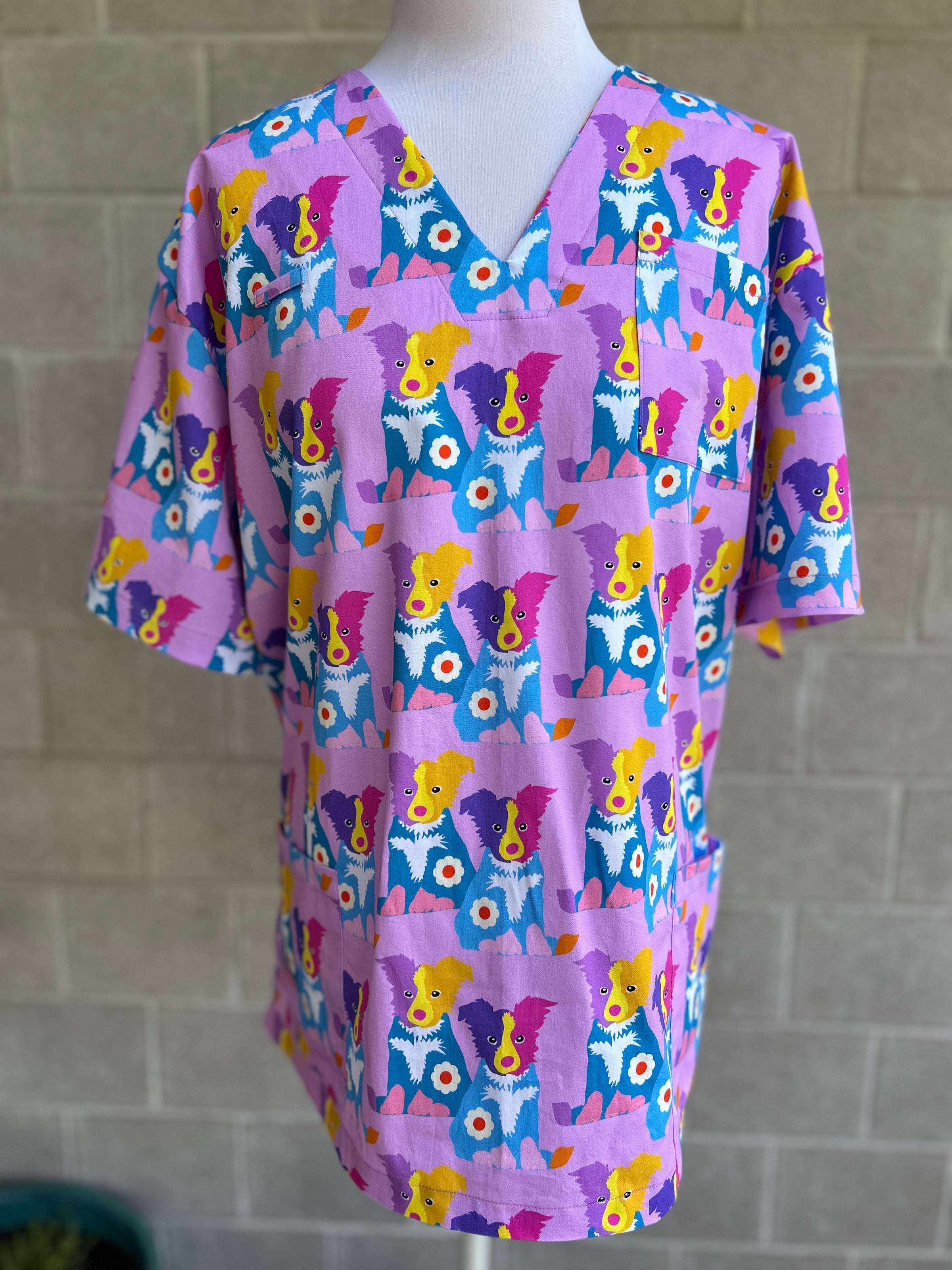 Collie Cute Taffy Scrub Top (Pre-order)