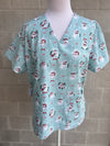 Mint Santa Scrub top