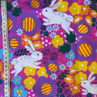 Bunnies in floral fields scrub top