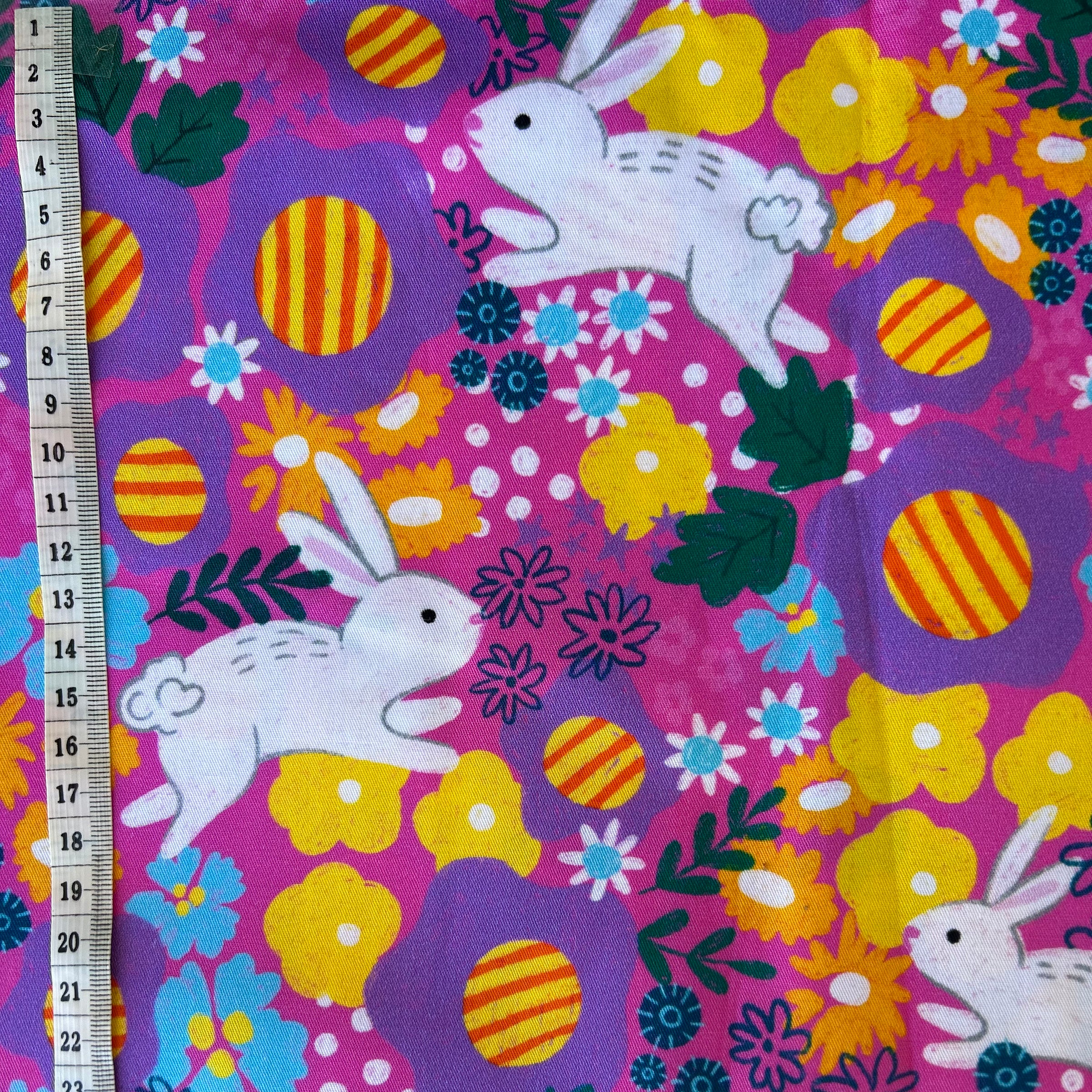 Bunnies in floral fields scrub top