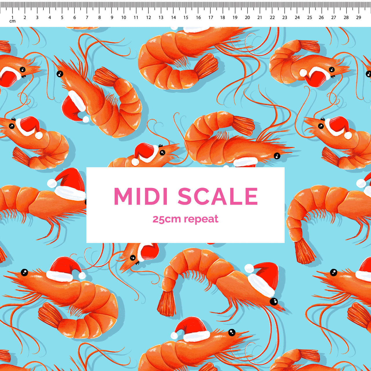Christmas Prawns Blue Scrub Set (Pre-order)