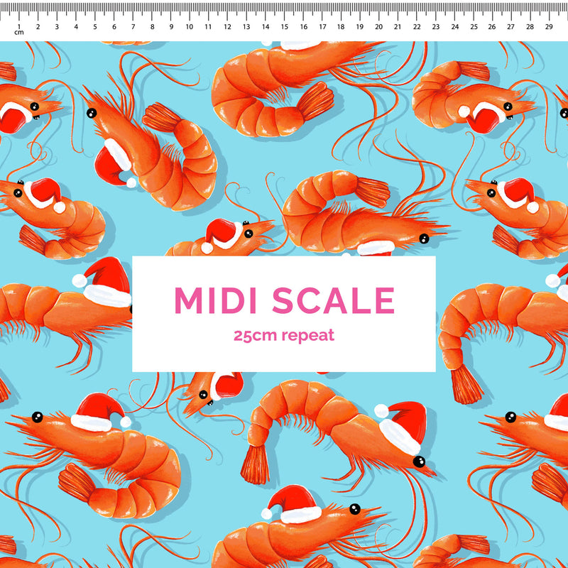 Christmas Prawns Blue Scrub Set (Pre-order)