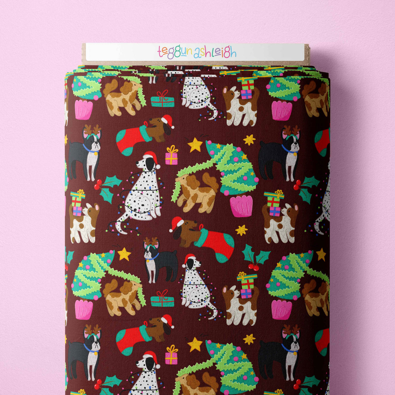 Christmas Dogs Maroon Scrub Set (Pre-order)