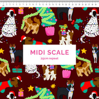 Christmas Dogs Maroon Scrub Set (Pre-order)