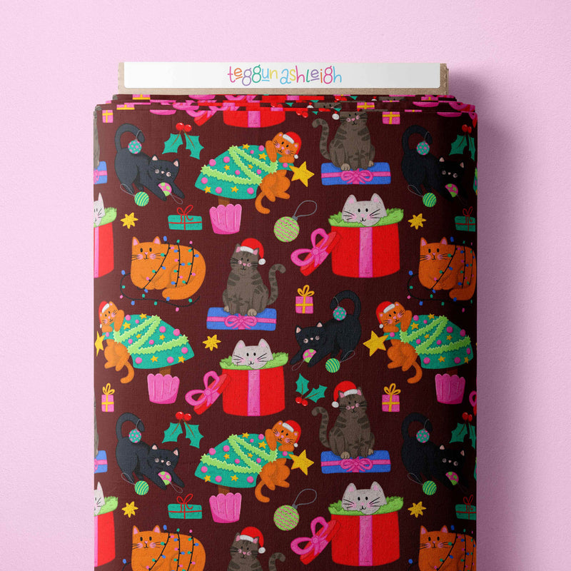 Christmas cats Maroon Scrub Set (Pre-order)