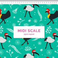 Bin Chicken & Bush Turkey Christmas Scrub Top (Pre-order)
