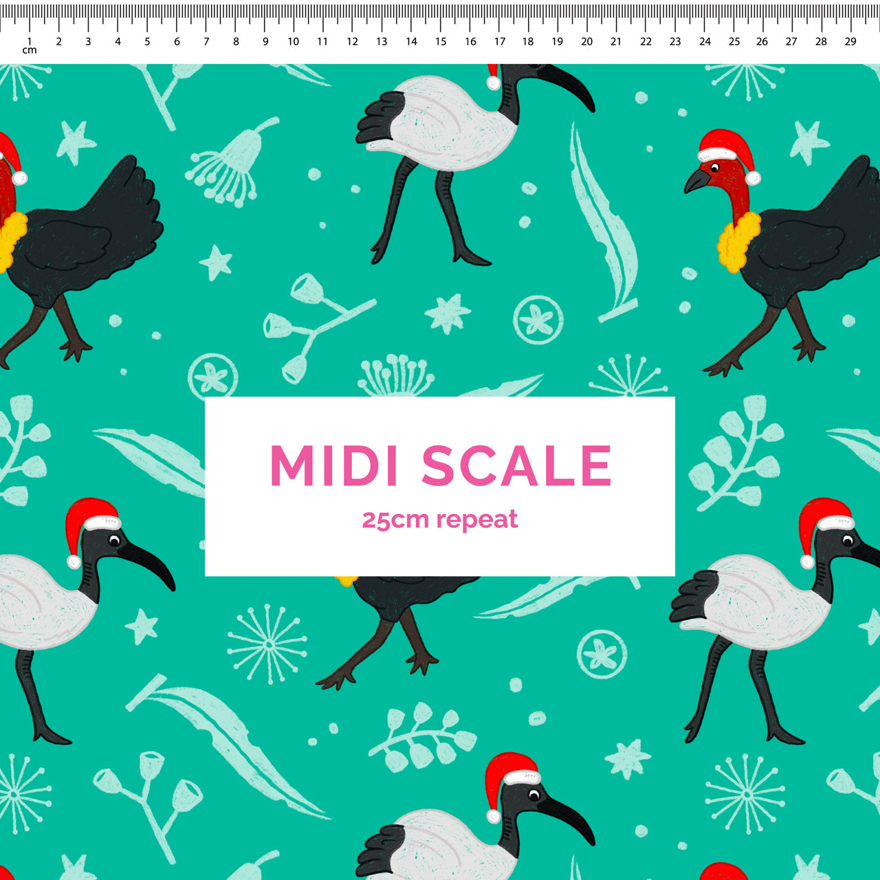 Bin Chicken & Bush Turkey Christmas Scrub Top (Pre-order)