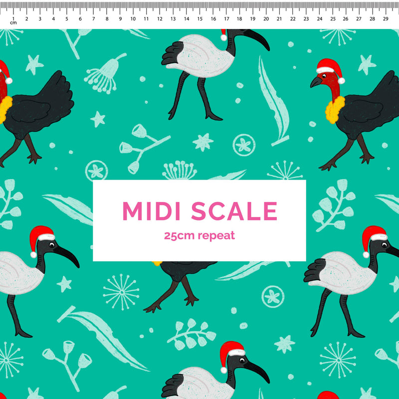 Bin Chicken & Bush Turkey Christmas Scrub Top (Pre-order)