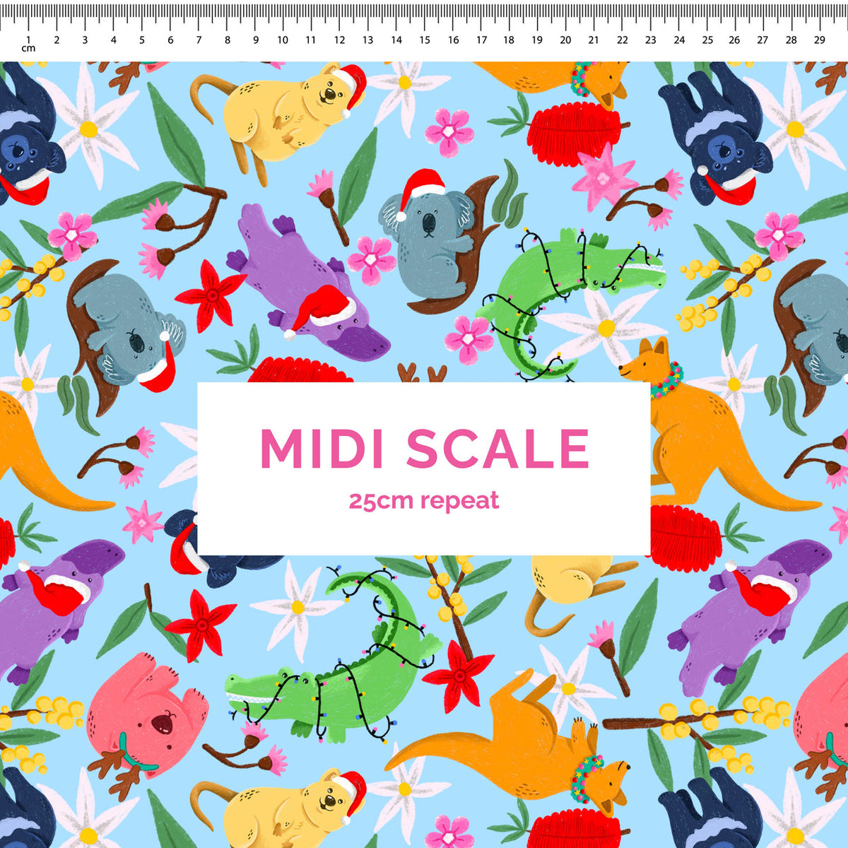 Aussie Christmas Animals Blue Scrub Set (Pre-order)