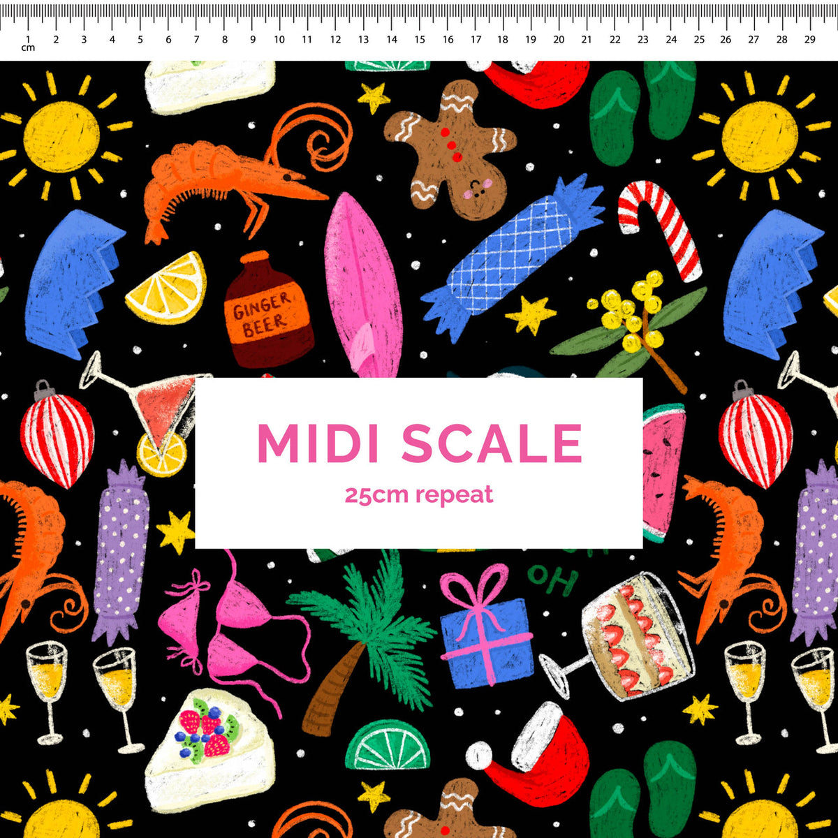 Aussie Christmas black Scrub Set (Pre-order)
