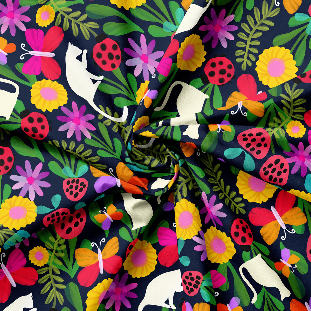 Kitty Cat Strawberry Patch black Scrub Set (Pre-order)