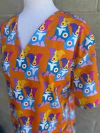 Collie Cute Tangerine Scrub Set (Pre-order)