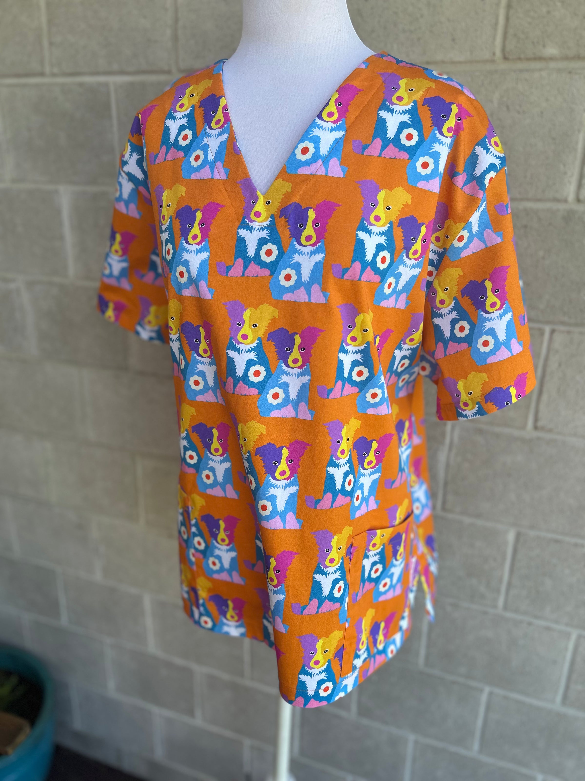 Collie Cute Tangerine Scrub Set (Pre-order)