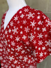 Red snowflake Scrub Top (Ready Made)