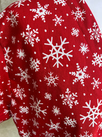 Red Snow flake Scrub top (XS or S only)