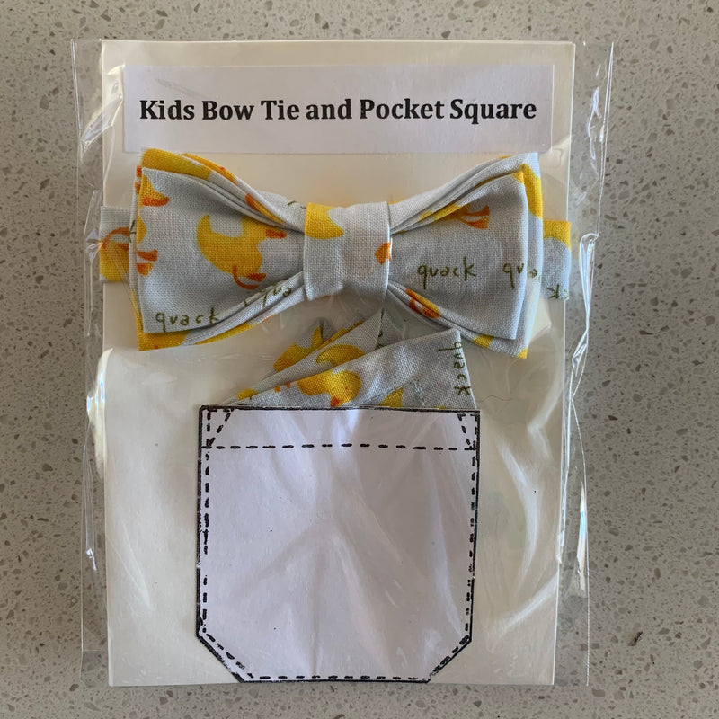 Kids Bow Tie and Pocket Square combo (multiple colours available)