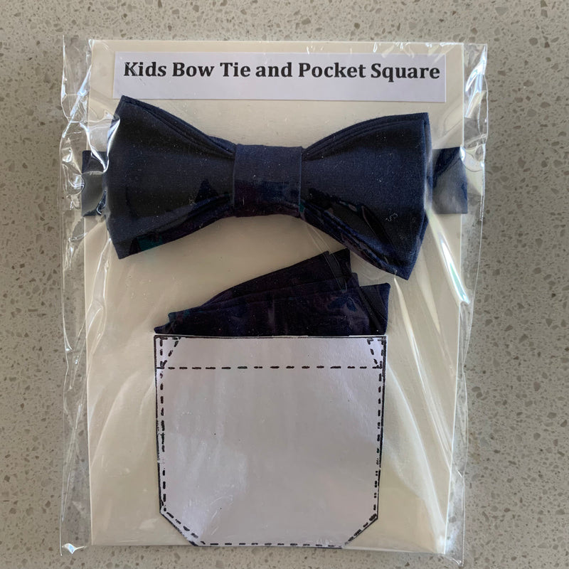 Kids Bow Tie and Pocket Square combo (multiple colours available)