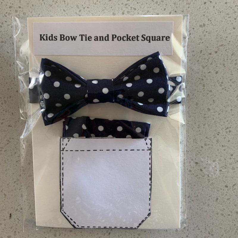 Kids Bow Tie and Pocket Square combo (multiple colours available)