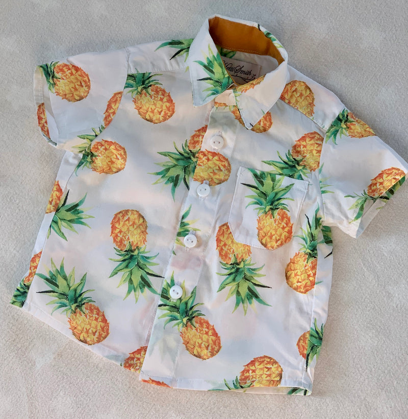 Pineapple Shirt, Overalls and Bowtie Set